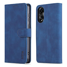 Coque Portefeuille Livre Cuir Etui Clapet YZ5 pour Oppo A78 4G Bleu