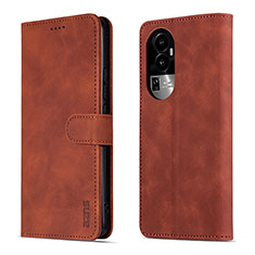 Coque Portefeuille Livre Cuir Etui Clapet YZ5 pour Oppo Reno10 Pro+ Plus 5G Marron