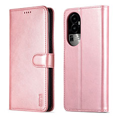 Coque Portefeuille Livre Cuir Etui Clapet YZ5 pour Oppo Reno10 Pro+ Plus 5G Or Rose