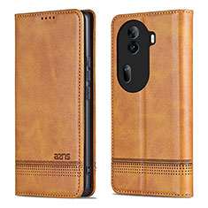 Coque Portefeuille Livre Cuir Etui Clapet YZ5 pour Oppo Reno11 Pro 5G Brun Clair