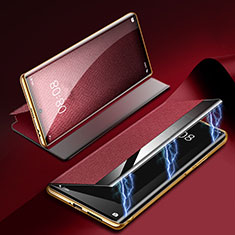 Coque Portefeuille Livre Cuir Etui Clapet Z01 pour Huawei P60 Rouge