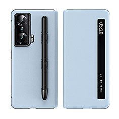 Coque Portefeuille Livre Cuir Etui Clapet ZL1 pour Huawei Honor Magic Vs 5G Bleu Ciel