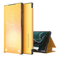 Coque Portefeuille Livre Cuir Etui Clapet ZL1 pour Samsung Galaxy A02 Jaune