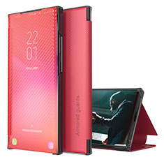 Coque Portefeuille Livre Cuir Etui Clapet ZL1 pour Samsung Galaxy A02 Rouge