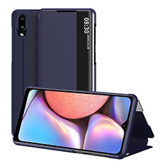 Coque Portefeuille Livre Cuir Etui Clapet ZL1 pour Samsung Galaxy A10s Bleu