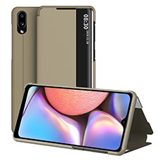 Coque Portefeuille Livre Cuir Etui Clapet ZL1 pour Samsung Galaxy A10s Or