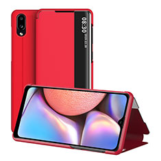 Coque Portefeuille Livre Cuir Etui Clapet ZL1 pour Samsung Galaxy A10s Rouge