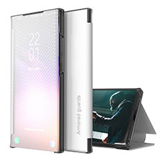 Coque Portefeuille Livre Cuir Etui Clapet ZL1 pour Samsung Galaxy A12 Argent