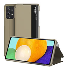 Coque Portefeuille Livre Cuir Etui Clapet ZL1 pour Samsung Galaxy A52 5G Or