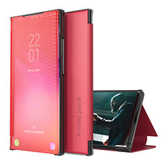 Coque Portefeuille Livre Cuir Etui Clapet ZL1 pour Samsung Galaxy M21s Rouge