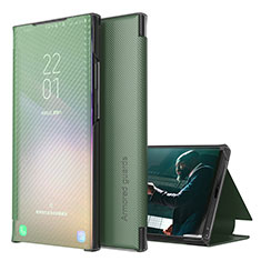 Coque Portefeuille Livre Cuir Etui Clapet ZL1 pour Samsung Galaxy Note 20 Ultra 5G Vert