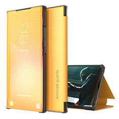 Coque Portefeuille Livre Cuir Etui Clapet ZL1 pour Samsung Galaxy S23 Ultra 5G Jaune