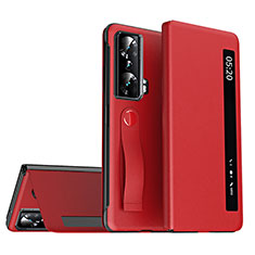 Coque Portefeuille Livre Cuir Etui Clapet ZL2 pour Huawei Honor Magic Vs 5G Rouge