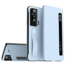 Coque Portefeuille Livre Cuir Etui Clapet ZL2 pour Huawei Honor Magic Vs Ultimate 5G Bleu Ciel