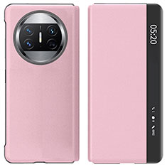 Coque Portefeuille Livre Cuir Etui Clapet ZL2 pour Huawei Mate X3 Or Rose