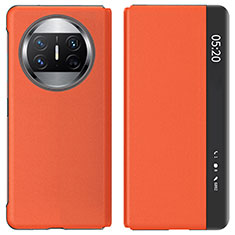 Coque Portefeuille Livre Cuir Etui Clapet ZL2 pour Huawei Mate X5 Orange