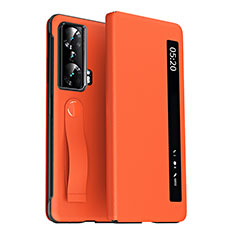 Coque Portefeuille Livre Cuir Etui Clapet ZL3 pour Huawei Honor Magic Vs 5G Orange