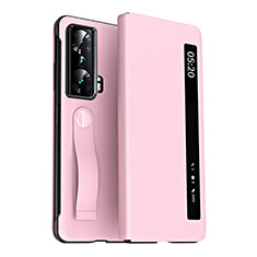 Coque Portefeuille Livre Cuir Etui Clapet ZL3 pour Huawei Honor Magic Vs Ultimate 5G Or Rose