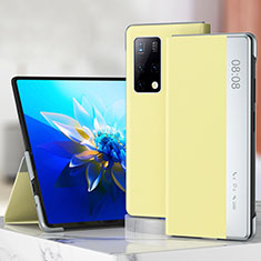 Coque Portefeuille Livre Cuir Etui Clapet ZL3 pour Huawei Mate X2 Jaune