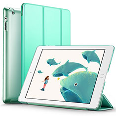 Coque Portefeuille Livre Cuir L01 pour Apple iPad 3 Vert