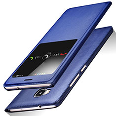 Coque Portefeuille Livre Cuir L01 pour Huawei G8 Bleu