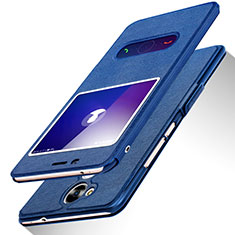 Coque Portefeuille Livre Cuir L01 pour Huawei Honor 6C Pro Bleu