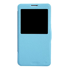 Coque Portefeuille Livre Cuir L01 pour Samsung Galaxy Note 3 N9000 Bleu