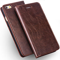 Coque Portefeuille Livre Cuir L02 pour Apple iPhone 6 Marron