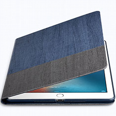 Coque Portefeuille Livre Cuir L02 pour Apple New iPad 9.7 (2017) Bleu
