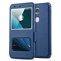 Coque Portefeuille Livre Cuir L02 pour Huawei Honor X5 Bleu