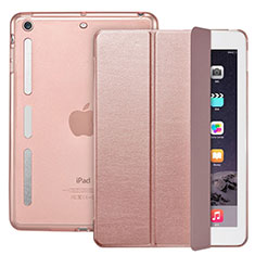 Coque Portefeuille Livre Cuir L05 pour Apple iPad Mini 3 Or Rose