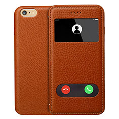 Coque Portefeuille Livre Cuir L06 pour Apple iPhone 6 Marron