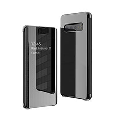 Coque Portefeuille Livre Cuir Miroir Housse Etui Clapet A01 pour Samsung Galaxy S10 Plus Noir