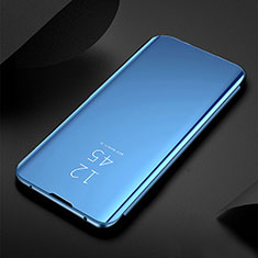 Coque Portefeuille Livre Cuir Miroir Housse Etui Clapet L01 pour Apple iPhone 14 Bleu Ciel