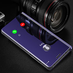 Coque Portefeuille Livre Cuir Miroir Housse Etui Clapet L01 pour Huawei Y7a Violet