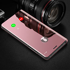 Coque Portefeuille Livre Cuir Miroir Housse Etui Clapet L01 pour Oppo A74 4G Or Rose