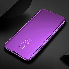 Coque Portefeuille Livre Cuir Miroir Housse Etui Clapet L01 pour Oppo Find X3 5G Violet