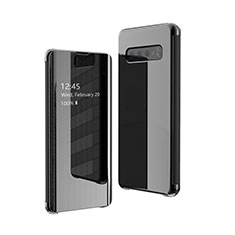 Coque Portefeuille Livre Cuir Miroir Housse Etui Clapet L01 pour Samsung Galaxy S10 5G SM-G977B Noir