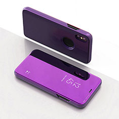 Coque Portefeuille Livre Cuir Miroir Housse Etui Clapet L02 pour Apple iPhone X Violet