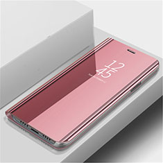 Coque Portefeuille Livre Cuir Miroir Housse Etui Clapet L02 pour Huawei Nova 5 Or Rose