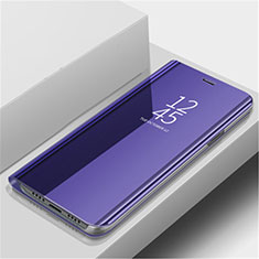 Coque Portefeuille Livre Cuir Miroir Housse Etui Clapet L02 pour Huawei Nova 5 Violet