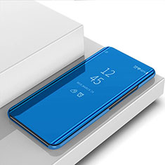 Coque Portefeuille Livre Cuir Miroir Housse Etui Clapet L02 pour Oppo Find X3 Pro 5G Bleu