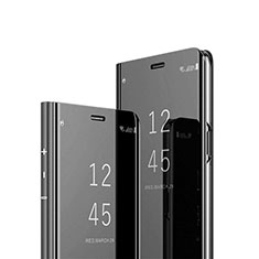 Coque Portefeuille Livre Cuir Miroir Housse Etui Clapet L02 pour Samsung Galaxy A12 5G Noir