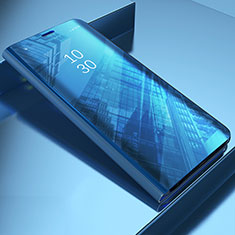 Coque Portefeuille Livre Cuir Miroir Housse Etui Clapet L03 pour Samsung Galaxy A30S Bleu