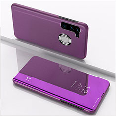 Coque Portefeuille Livre Cuir Miroir Housse Etui Clapet L04 pour Samsung Galaxy A21 European Violet