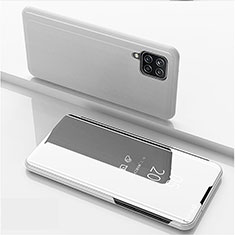 Coque Portefeuille Livre Cuir Miroir Housse Etui Clapet L05 pour Samsung Galaxy A22 4G Argent