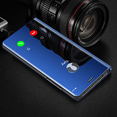 Coque Portefeuille Livre Cuir Miroir Housse Etui Clapet M01 pour Huawei Honor 20 Pro Bleu