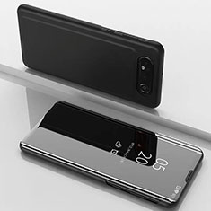 Coque Portefeuille Livre Cuir Miroir Housse Etui Clapet M01 pour Samsung Galaxy A90 4G Noir