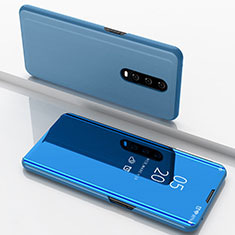 Coque Portefeuille Livre Cuir Miroir Housse Etui Clapet M02 pour Oppo RX17 Pro Bleu