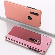 Coque Portefeuille Livre Cuir Miroir Housse Etui Clapet pour Huawei Honor 20E Or Rose